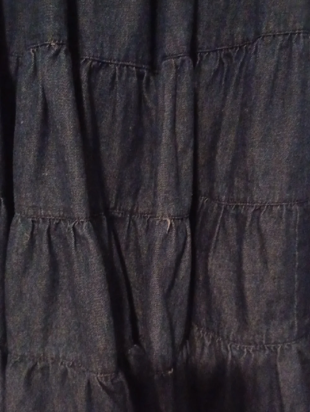 << Freestyle Blue Tiered Maxi Skirt with Embroidered Waistband Women's Size M - Picture 4 of 8